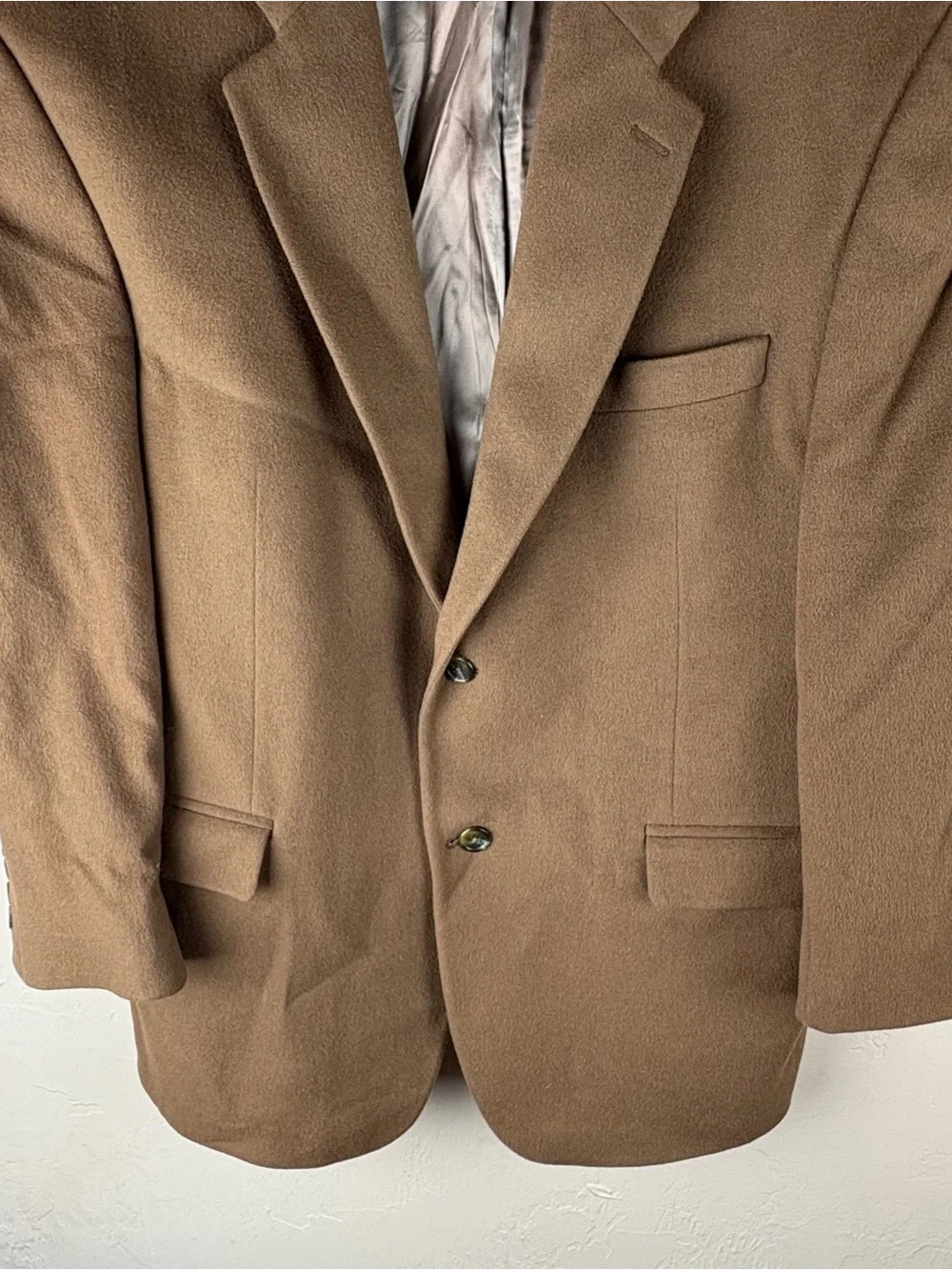 Ralph Lauren Brown Tan 100% Cashmere Sport Coat Blazer Jacket Mens size 46R